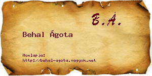 Behal Ágota névjegykártya