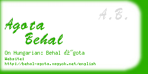 agota behal business card